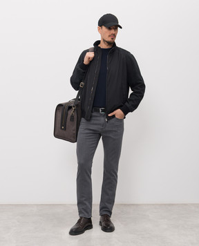 Canali Black suede combination jacket LE00303O70485