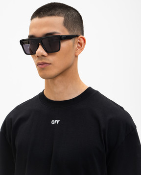 Off-White Black sunglasses with logo print OW1039100758