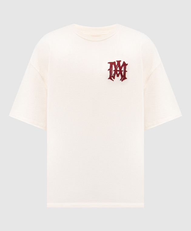 AMIRI - Beige T-shirt with logo patch AMTOJR1056 - shop with Malta