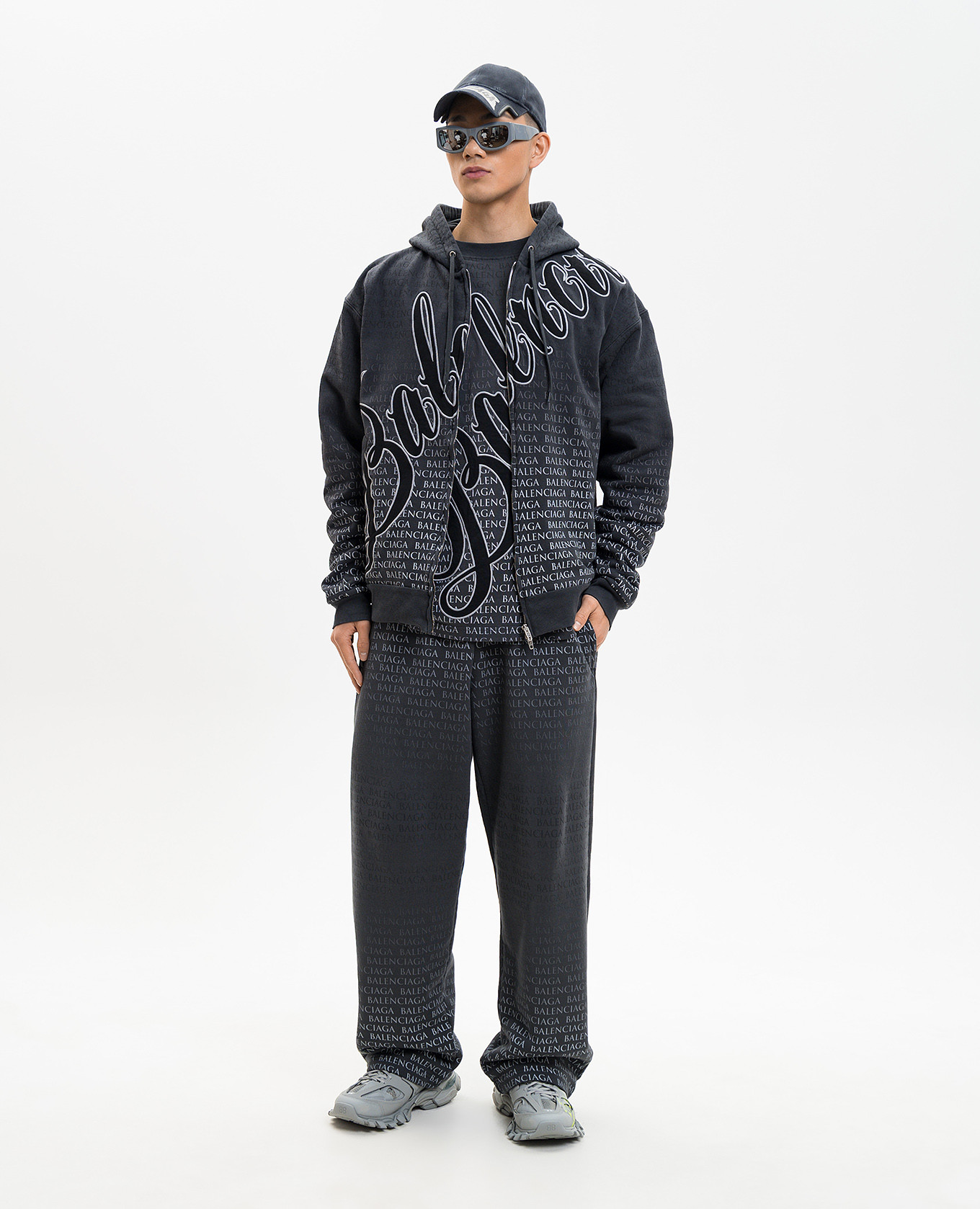 Big B grey sports jacket with logo print Balenciaga 2