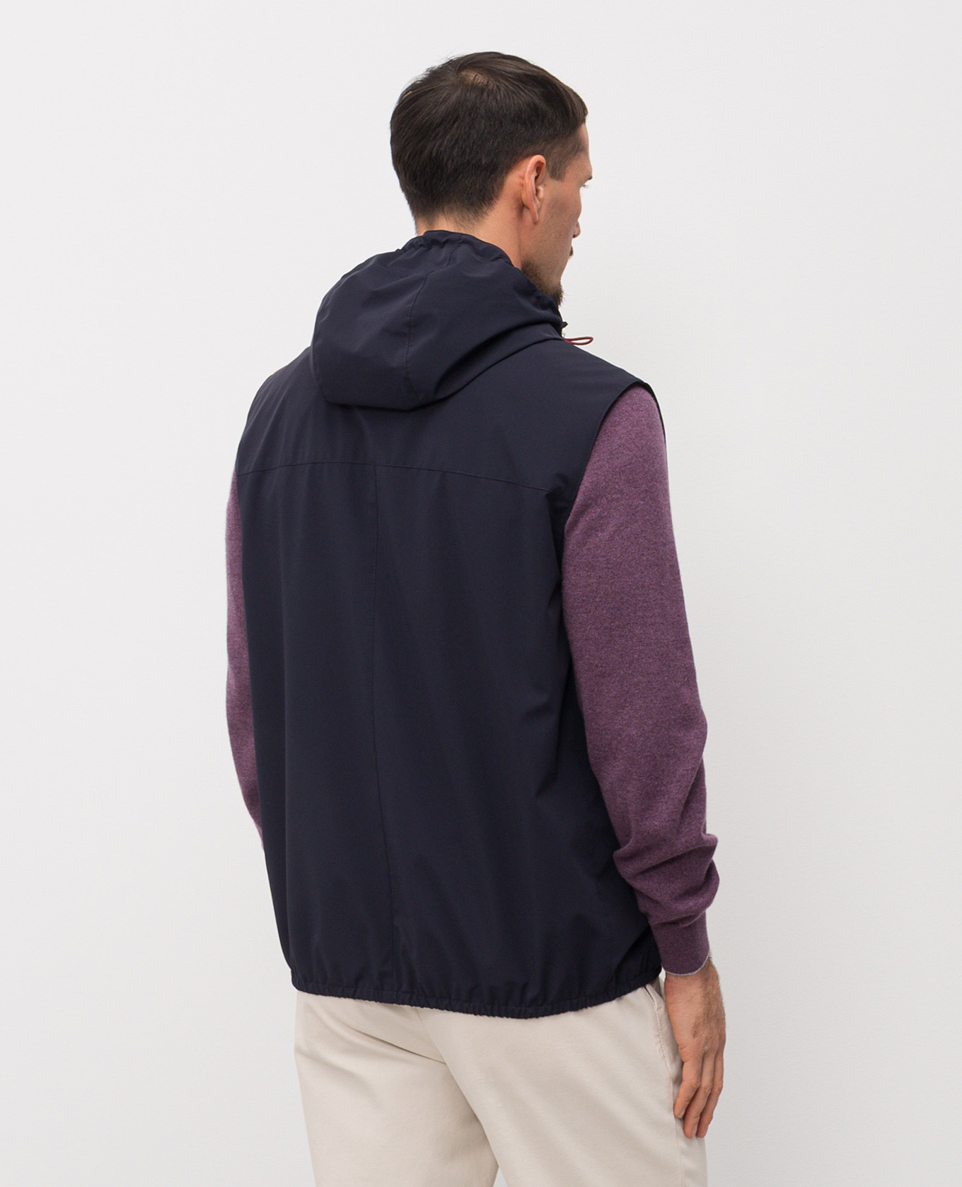 

Blue vest with embroidered emblem Brunello Cucinelli