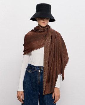 Twinset Brown scarf with logo pattern 262TA4350