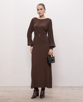 Twinset Brown pleated skirt 262TT3452