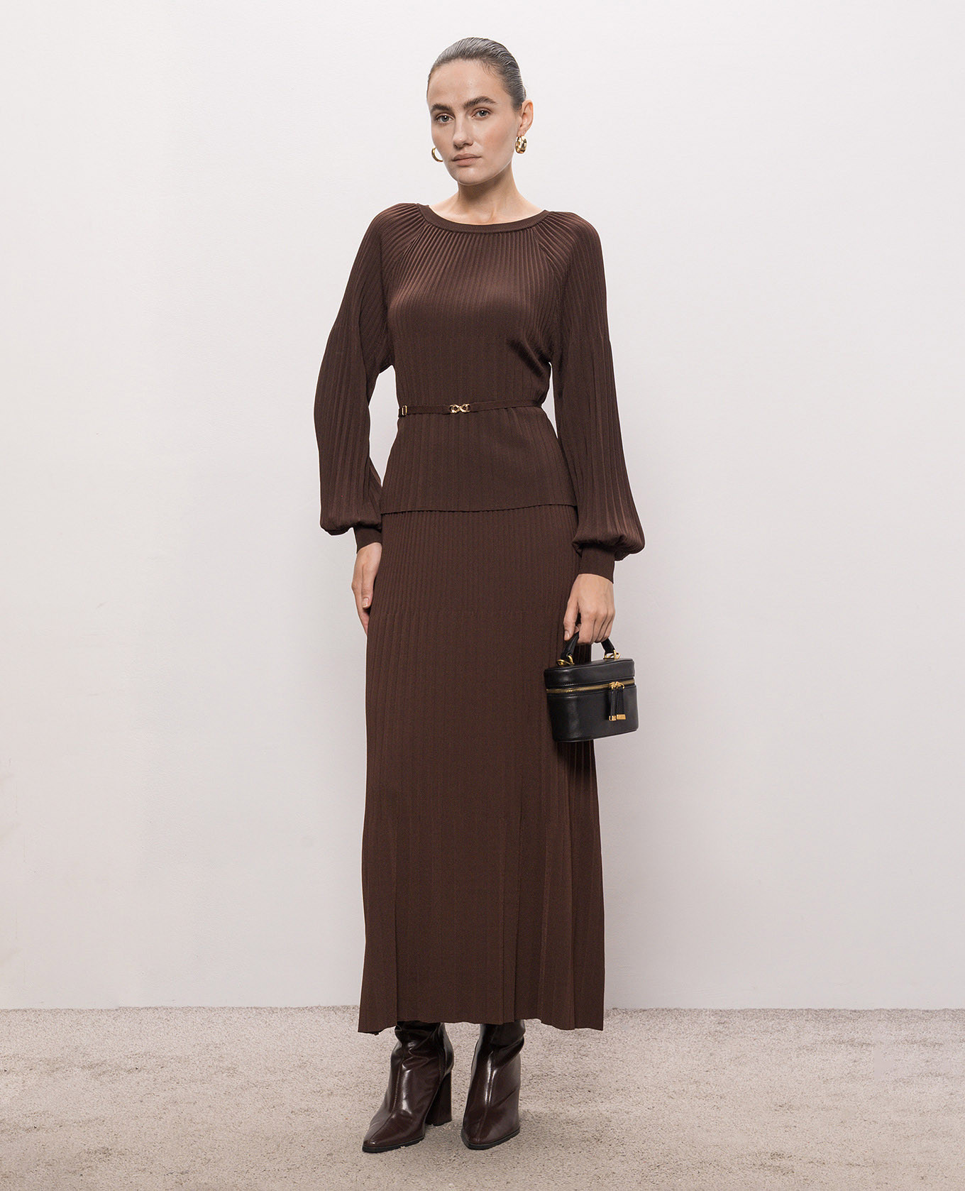 Brown pleated skirt Twinset 2