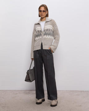 Peserico Gray wool pants A0484403472