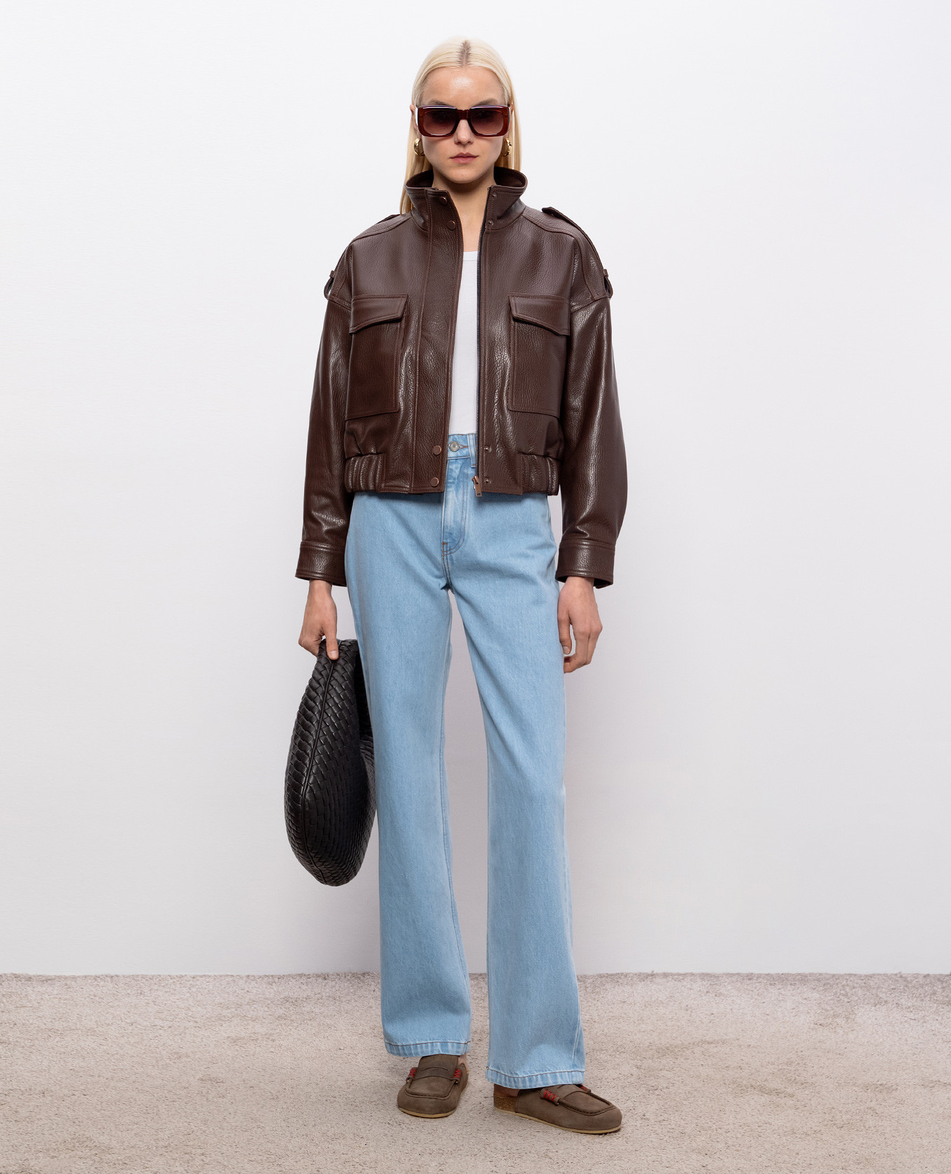 

Brown leather jacket Babe Pay Pls
