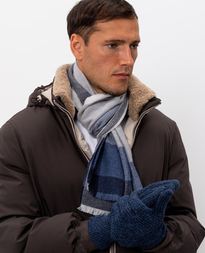 Brunello Cucinelli Gray wool and cashmere scarf MSC666AG