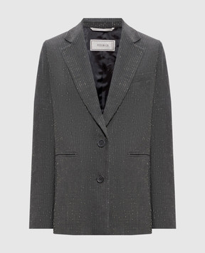 Peserico Gray corduroy jacket with lurex A01202Z05219