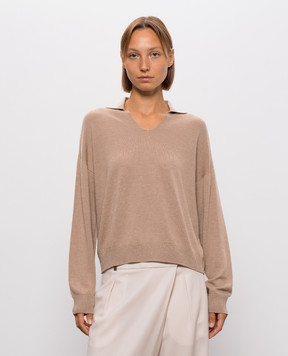 Peserico Beige wool pullover with lurex A99271F1809771