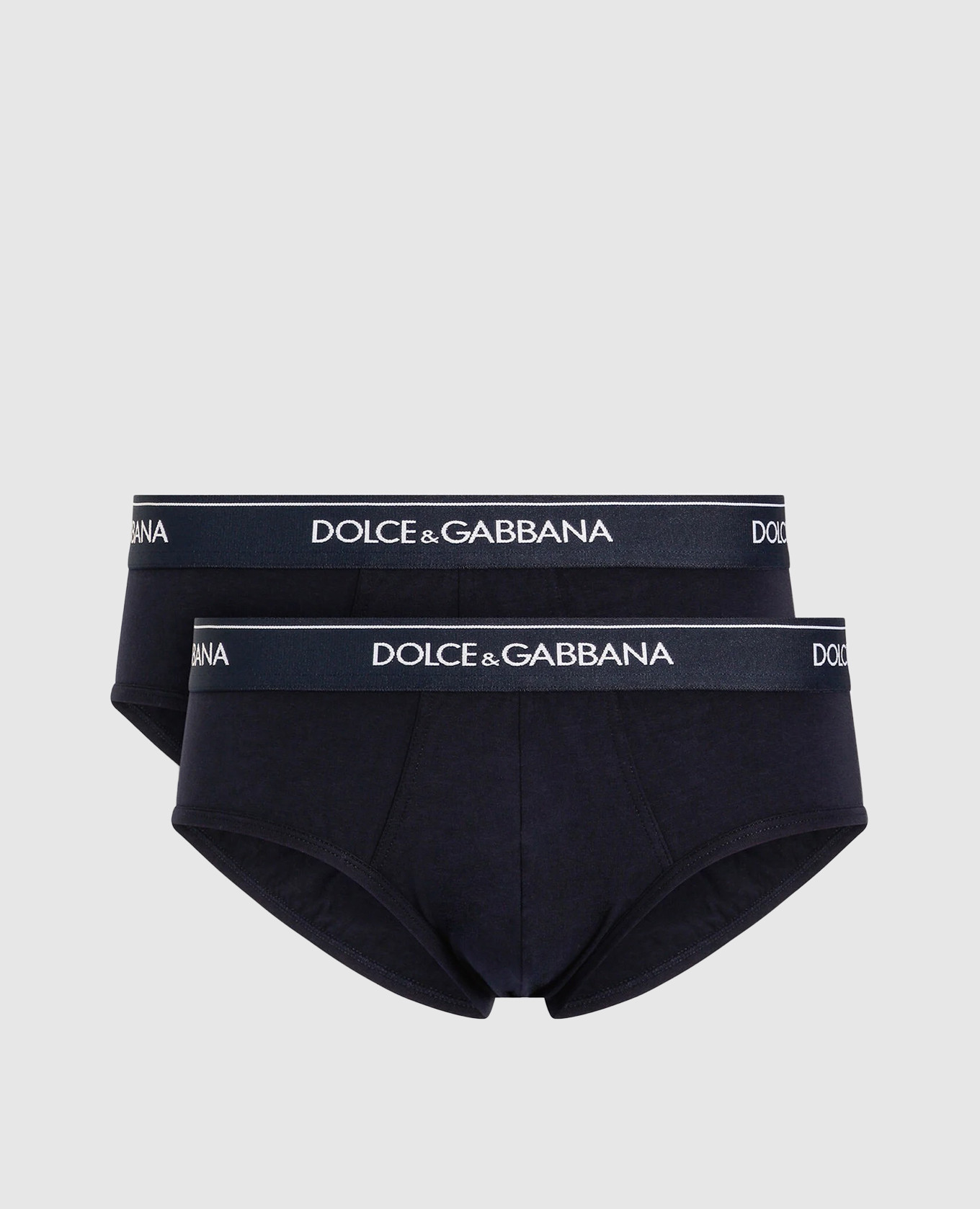 Set of blue briefs with logo pattern