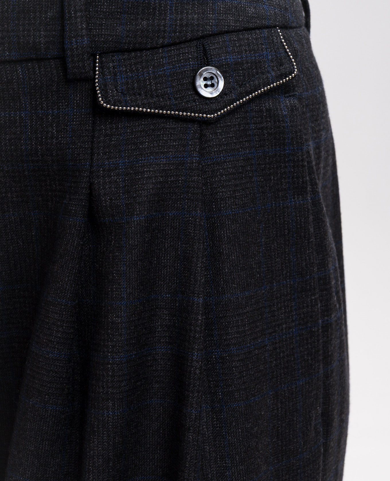 Gray wool checked pants Peserico 5