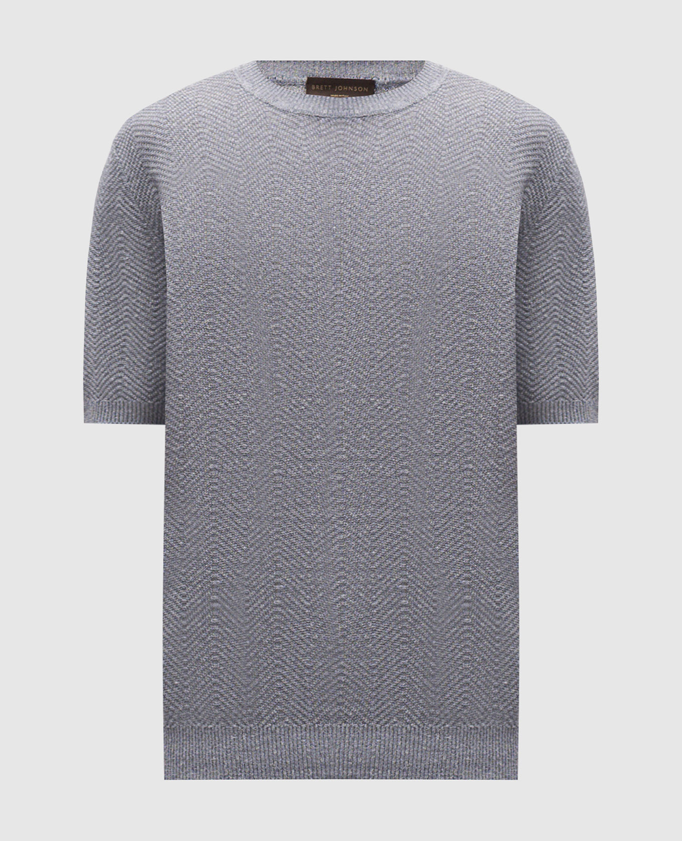 

Blue linen and silk patterned T-shirt Brett Johnson