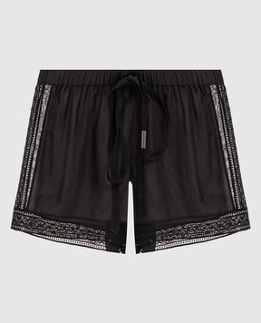 Ann Demeulemeester Ante black silk lace shorts B0013990FA731