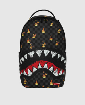 Sprayground Children's black backpack SUPER HOT FIRE SHARKS IN PARIS 910B8730NSZ