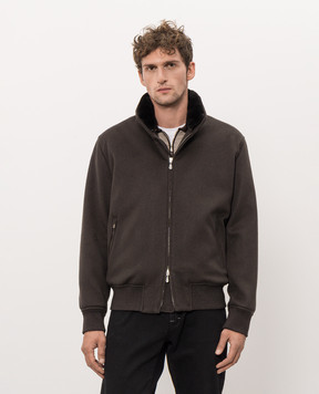 Castangia dal 1850 Green cashmere jacket with fur HPMOD4I26