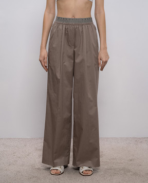 Peserico Brown pants with logo A0460201979