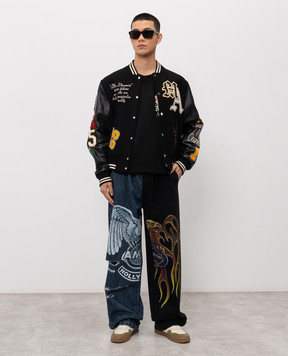 AMIRI Black T-shirt with floral print AMTOJR1122