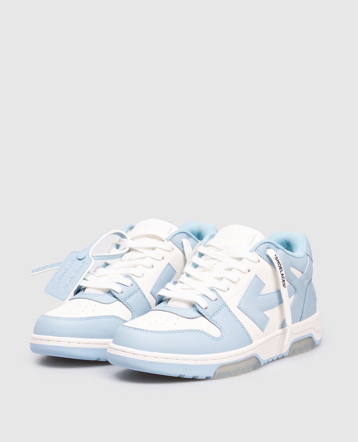 

Out Of Office blue leather sneakers Off-White, Light blue