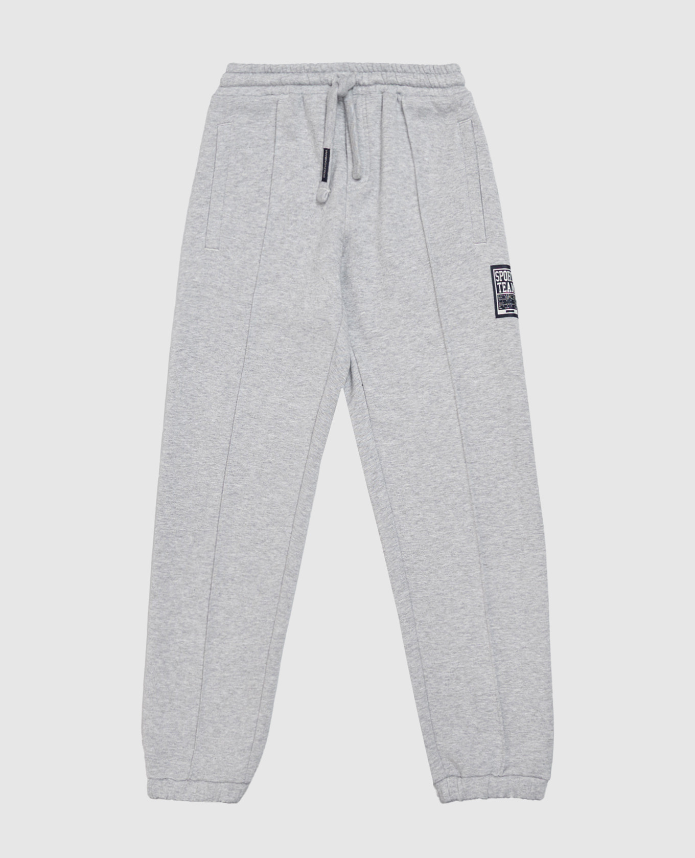 Kids' grey melange joggers with logo patch Dolce&Gabbana
