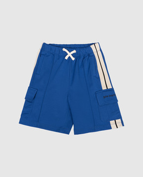 Palm Angels Children's blue cargo shorts PBCL004S26FLE001
