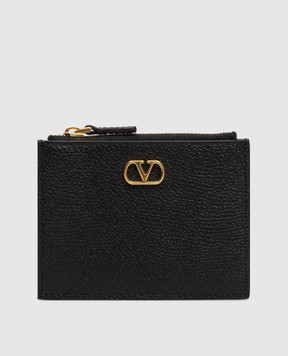 Valentino VLogo Signature Black Leather Cardholder 8W2P0AK9SNP