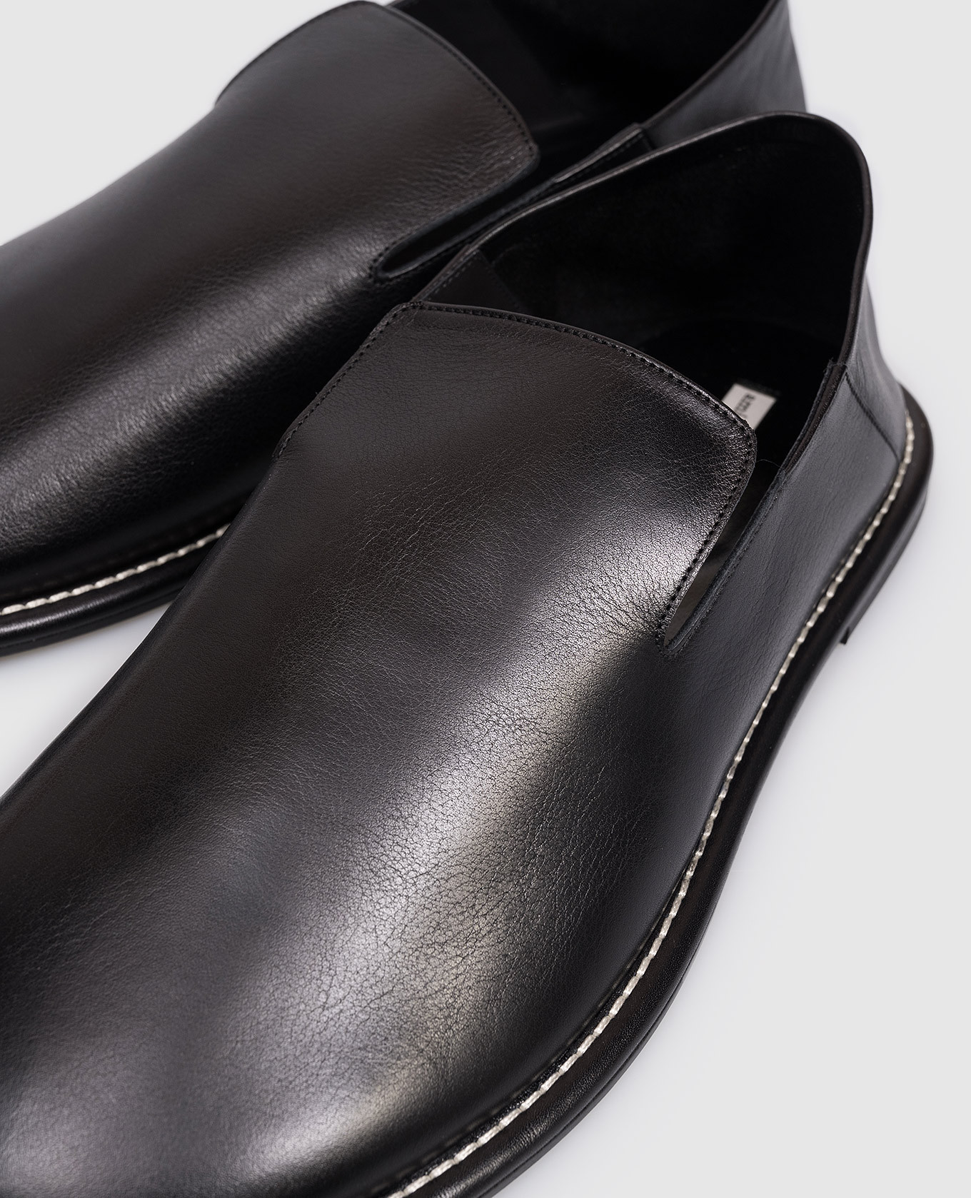 

Black leather loafers with double construction Ami Paris