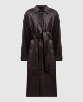 Magda Butrym Brown leather coat LEATHER16COAT282726