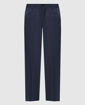 Stefano Ricci Blue wool pants M1T6300150W0029T