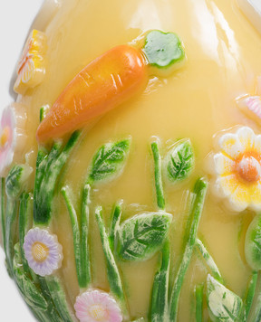 Cereria Introna Yellow egg-shaped candle with a rabbit 2251
