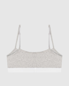 Maison Margiela MM6 Grey melange top with emblem pattern MKRG80060