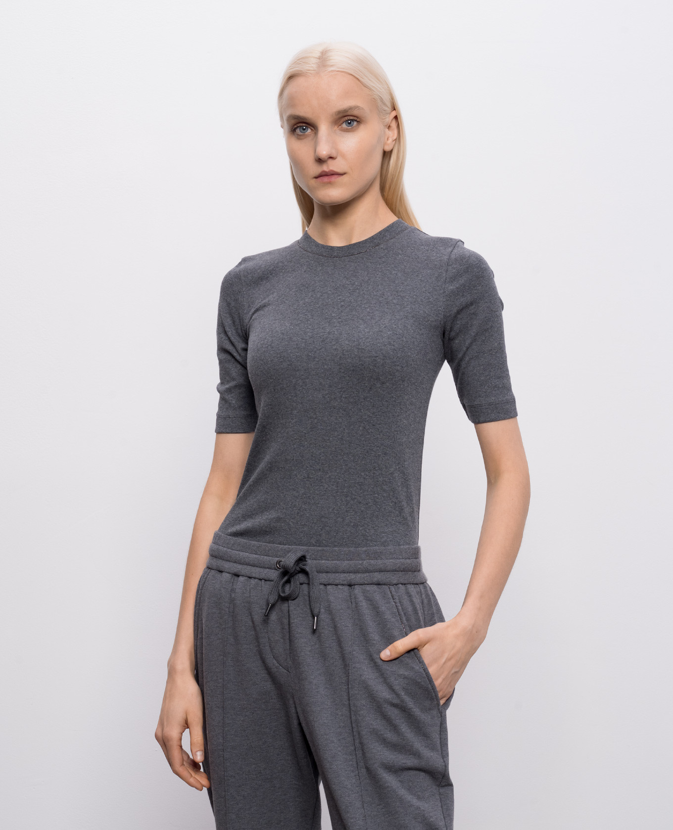 

Gray top with monil chain Brunello Cucinelli, Grey