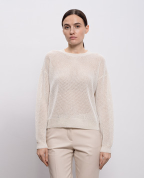 Peserico White openwork jumper with sequins A99030F129234R