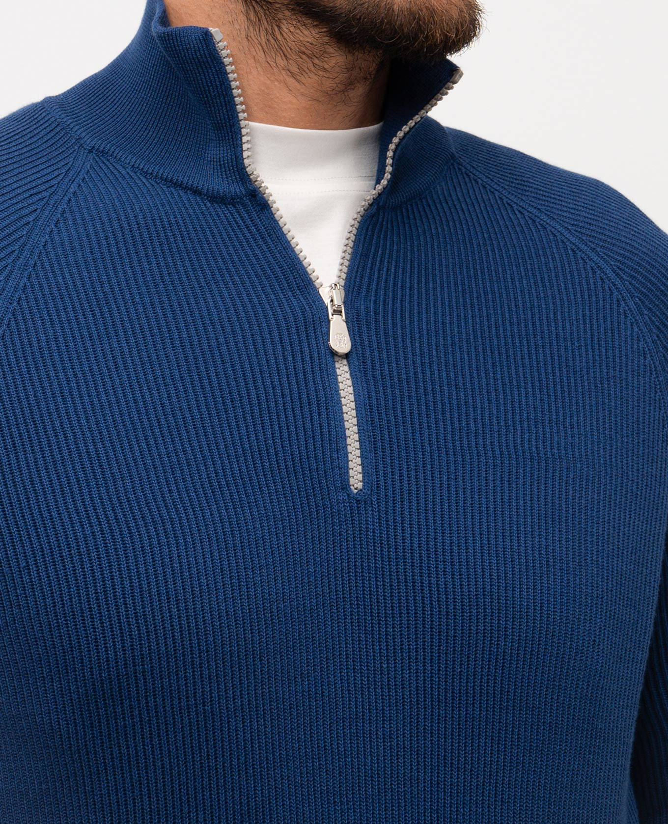 Blue ribbed jumper Brunello Cucinelli 5