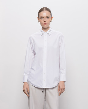 Peserico White shirt with a monil chain A0669608928