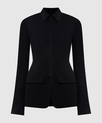 Black shirt jacket with wool