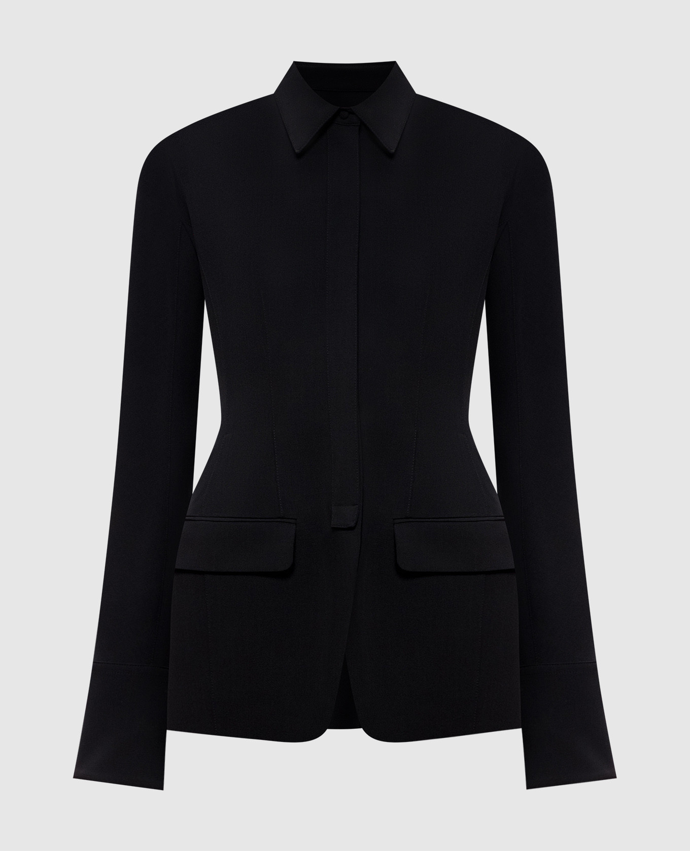 Black shirt jacket with wool