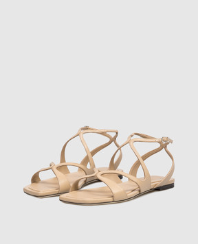 Jimmy Choo Beige leather sandals Ayla AYLAFLATNAP