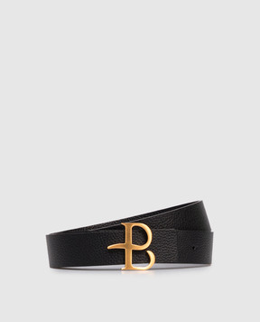 Ballantyne Black leather belt with monogram BLA020ULE13
