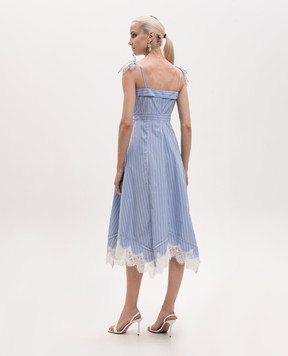 Simkhai Avaleigh blue striped midi dress 3261013S