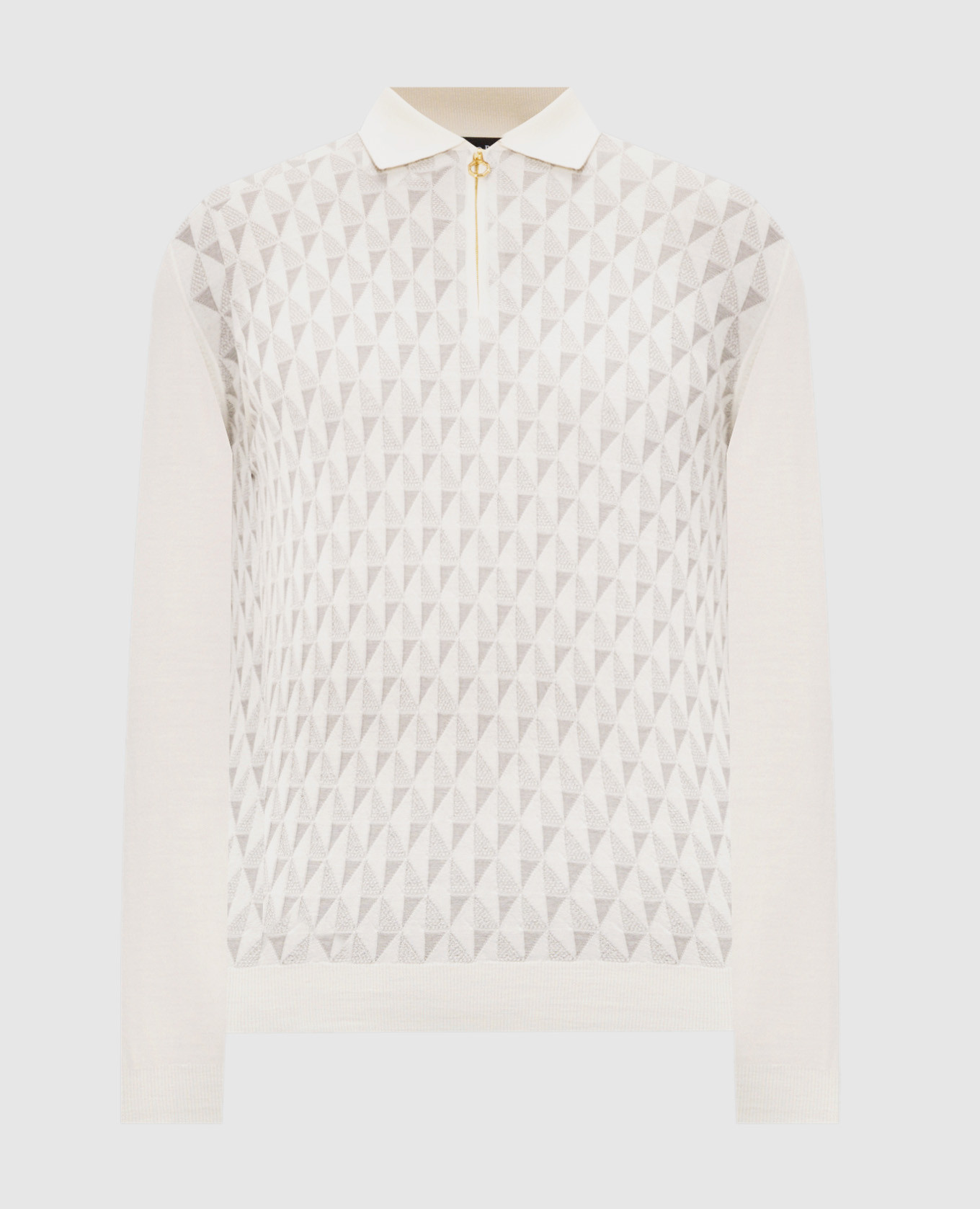 Ivory polo shirt with pattern