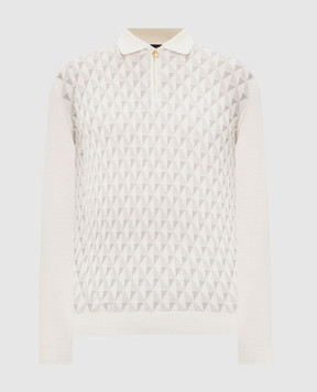 Stefano Ricci Ivory polo shirt with pattern KE08021P30E26371