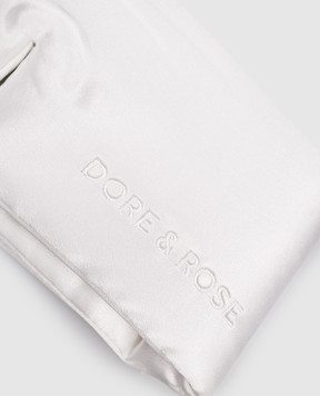 Dore & Rose White silk sleep mask with logo DEEPSLEEPMASK