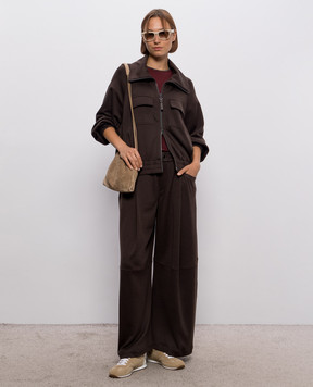 Brunello Cucinelli Brown silk pants MP828B2B99