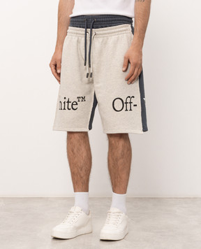 Off-White Blue shorts with logo print 44MCI01CF26F002