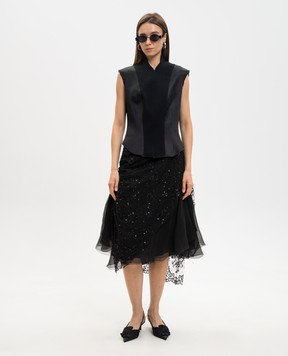 Marc Le Bihan Black skirt with sequins and beads 25307