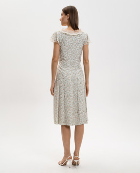 Ermanno Scervino White silk dress with floral print D482Q345APXWE
