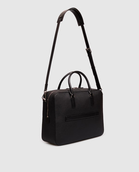 Tom Ford Black leather briefcase with logo print H0755LCL213S