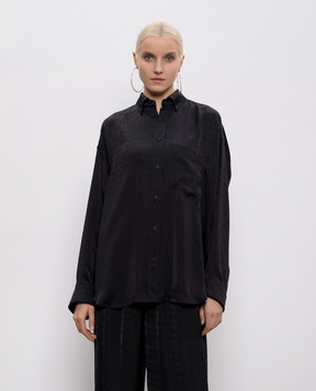 Balenciaga Black blouse with logo print 850978TTO54