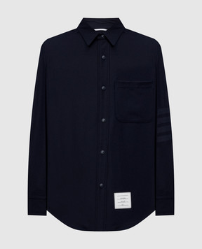 Thom Browne Blue wool and cashmere shirt jacket MJO055A06393