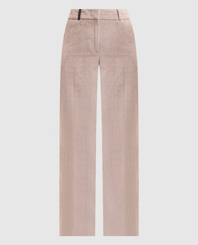 Peserico Beige corduroy pants with lurex P0433501577